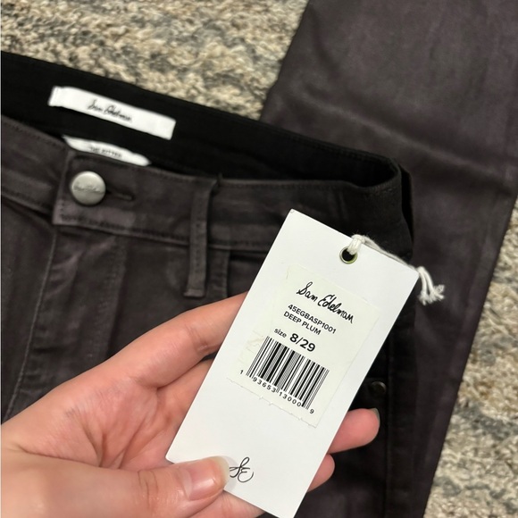 Sam Edelman The Kitten Mid Rise Skinny Ankle Deep Plum Jeans Sz 8/29 NWT - - Picture 7 of 13